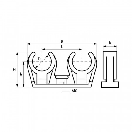 Walraven BIS Клипса белая двойная с латунной втулкой М6 8 мм 0853208