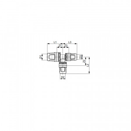 TECE TECElogo Тройник 90° редукционный, PPSU 32 × 25 × 32 8711014