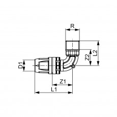 TECE TECElogo Уголок соединительный с ниппелем, латунь 20 x R 3/4" 8610304