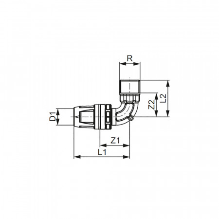TECE TECElogo Уголок соединительный с муфтой, бронза 20 x Rp 3/4" 8713204