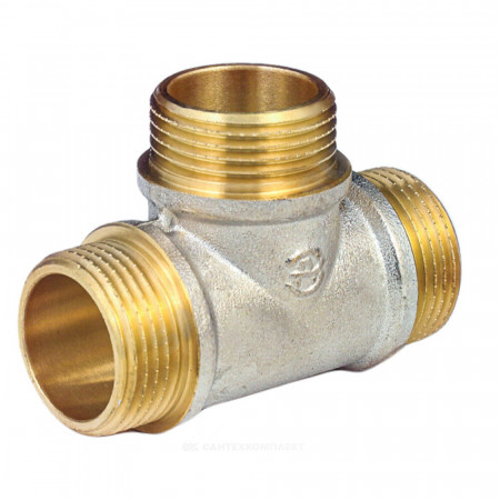 Тройник латунь никель Ду 20 (3/4") НР/НР/НР 9010 ГОСТ 32585-2013 Aquasfera 9010-02