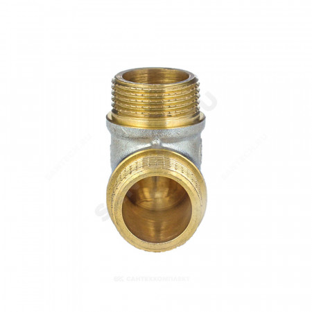 Угольник латунь никель реборда Ду 25 (1") НР/НР 9005 ГОСТ 32585-2013 Aquasfera 9005-03