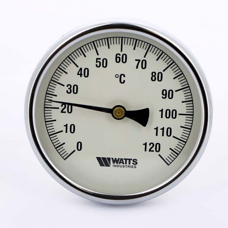 Термометр биметаллический F+R801 WATTS Ind 100мм 120°C гильза 50мм
