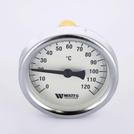 Термометр биметаллический F+R801 WATTS Ind 63мм 120°C гильза 50мм самоуплотняющий