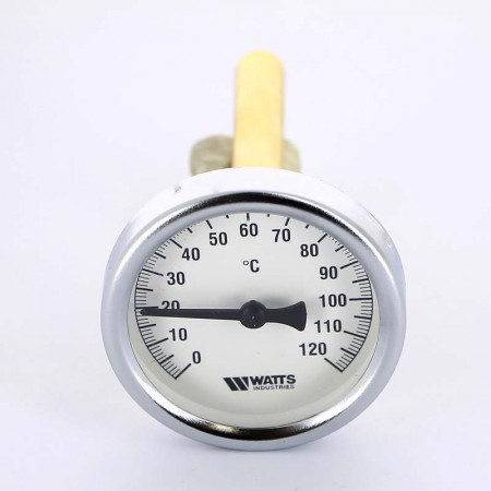 Термометр биметаллический F+R801 WATTS Ind 63мм 120°C гильза 100мм