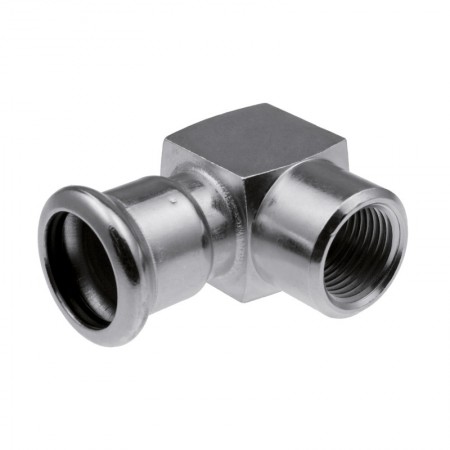 Угол пресс-В KAN 15 x 1/2" короткий, нерж сталь Therm Inox