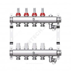 Группа коллекторная нержавеющая сталь 1" ВР/ВР 4 вых 3/4" НР под евроконус с расходомерами W902 Wester 0-32-1820