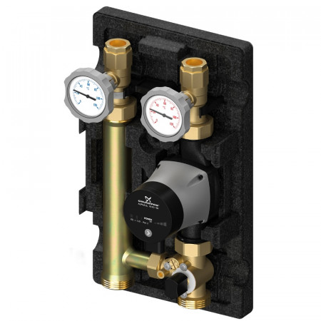 Насосный модуль без смесителя 1"c насосом Grundfos UPM3 Hybrid 25-70, UK поколение 8