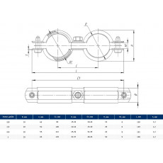 Taners Хомут двойной М8 3/4" (25-29мм) TN.0320.000.006.0034.S