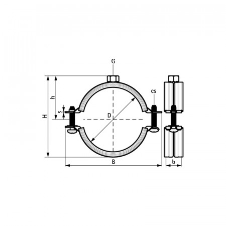 Walraven 2S Хомут с вкладышем epdm (M8/10) 163-172 мм 33435172