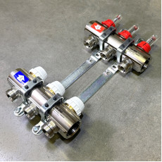 Коллекторная группа с расходомерами и термостатическими вентилями UNI-FITT серия I 1"x3/4"ЕК 3 выхода