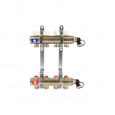Коллекторная группа с балансировочными и термостатическими вентилями UNI-FITT серия I 1"x3/4"ЕК 11 выходов