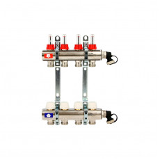 Коллекторная группа с расходомерами и термостатическими вентилями UNI-FITT серия I 1"x3/4"ЕК 11 выходов