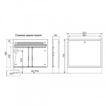 TECE Коллекторный шкаф TECEfloor comfort AP 140 наружный 880 77351804