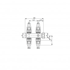 TECE Двойная крестовина с накидной гайкой, латунь G 3/4 × 16 × R 3/4" 8730018