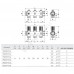 Коллектор латунь 1" ВР/НР на 3 вых 3/4" НР м/о 50мм под евроконус с отсечными балансировочными клапанами R583S Giacomini R583SY103