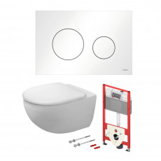 TECE Комплект с панелью смыва TECEloop 2 белая матовая и унитазом Duravit Architec Rimless® 1000102