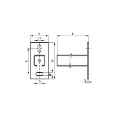 Walraven BIS RapidRail Консоль стеновая (BUP1000) WM2 - 30 х 30 мм, L=400 мм 6603240R