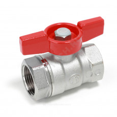 Кран шаровой латунь хром R251D Ду 15 Ру42 ВР бабочка красная Giacomini R251X003
