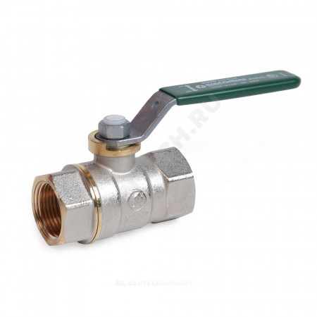Кран шаровой латунь хром R250W Ду 15 Ру42 ВР рычаг зеленый Giacomini R250WX023