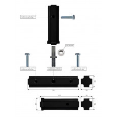 Format Interior Комплект пяточных петель «Format Interior» для профиля TECE черный (композит) FI 3001