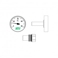 FAR Термометр Ø40 мм 3/8” шкала 0-80°C FA 2651