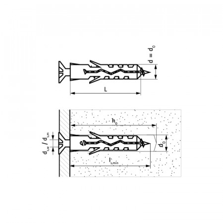 Walraven WEP-C Дюбель распорный нейлоновый 12x60 мм 61001212