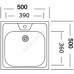 Мойка накладная 500х500х160мм сталь нержавеющая AISI 430 без сифона выпуск 1 1/2" Владикс L-406