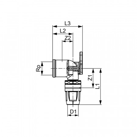 TECE TECElogo Настенный уголок, бронза 20 x Rp 1/2" 8723004