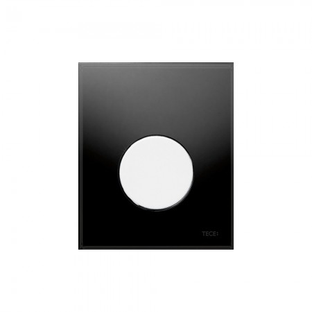 9242654 TECEloop Urinal, панель смыва для писсуара стеклянная стекло черное, клавиша белая