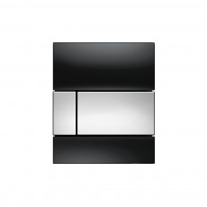 9242807 TECEsquare Urinal, панель смыва для писсуара стеклянная стекло черное, клавиша хром глянцевый