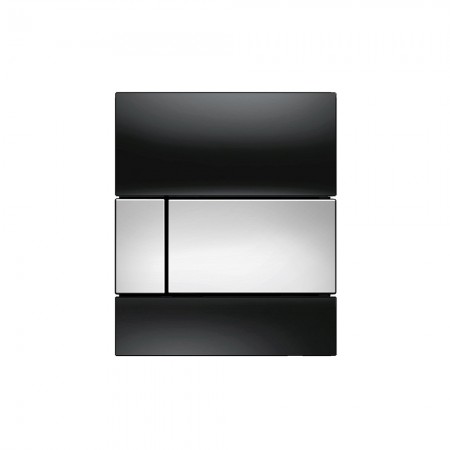 9242807 TECEsquare Urinal, панель смыва для писсуара стеклянная стекло черное, клавиша хром глянцевый