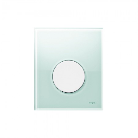9242651 TECEloop Urinal, панель смыва для писсуара стеклянная стекло зеленое, клавиша белая