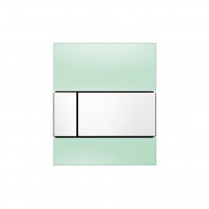 9242803 TECEsquare Urinal, панель смыва для писсуара стеклянная стекло зеленое, клавиша белая