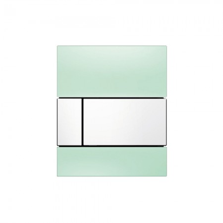9242803 TECEsquare Urinal, панель смыва для писсуара стеклянная стекло зеленое, клавиша белая