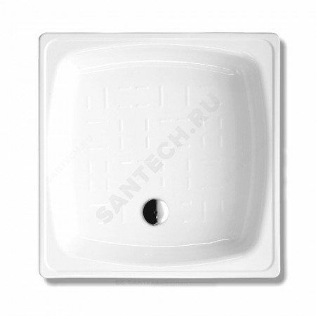 Поддон душевой стальной квадрат Standart Plus 800х800х130 рифленый белый White Wave (Караганда)