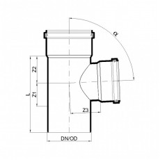 POLO-KAL Тройник канализационный 87,5° 125/110 P2569