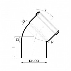 POLO-KAL Отвод канализационный 125-45° P2562