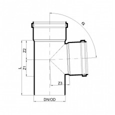 POLO-KAL Тройник канализационный 87,5° 125/125 P2567
