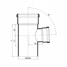 POLO-KAL Тройник канализационный 87,5° 160/110 P2659
