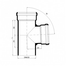 POLO-KAL Тройник канализационный 87,5° 160/160 P2660