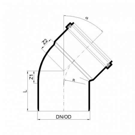 POLO-KAL Отвод канализационный 160-45° P2552