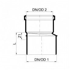 POLO-KAL Переходной патрубок канализационный 125/110 P2570
