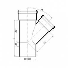 POLO-KAL Тройник канализационный 45° 125/110 P2568