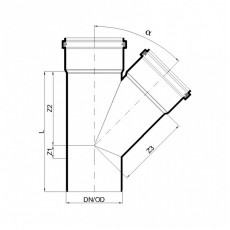 POLO-KAL Тройник канализационный 45° 125/125 P2566