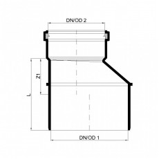 POLO-KAL Переходной патрубок канализационный 160/110 P2745