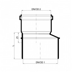POLO-KAL Переходной патрубок канализационный 160/125 P2747