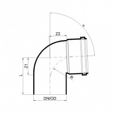 POLO-KAL Отвод канализационный 125-87,5° P2565