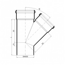 POLO-KAL Тройник канализационный 45° 160/160 P2615
