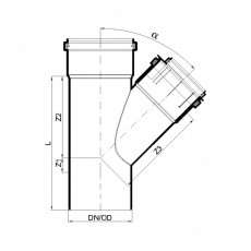 POLO-KAL Тройник канализационный 45° 125/90 P2843
